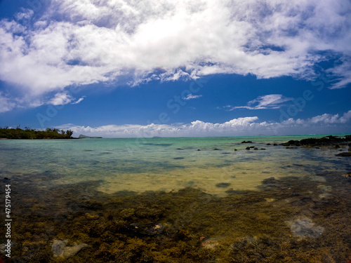 View of the sea at Calodyne located on the north coast of Mauritius island