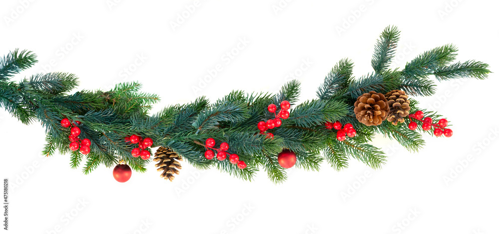 Christmas garland on white Christmas garland on white