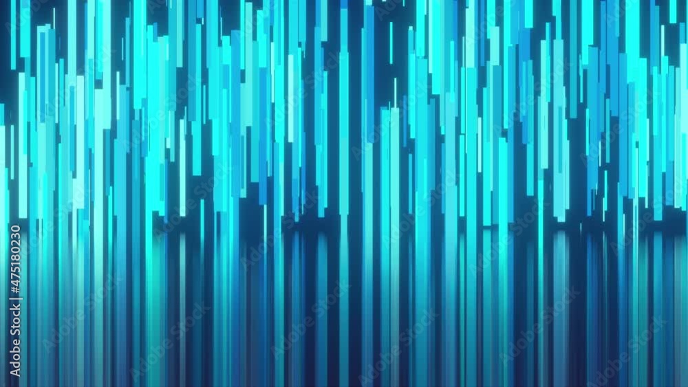 Digital blue textured columns with 3d render surface reflections ...