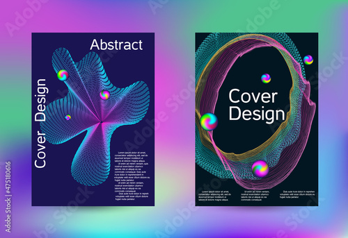 Set of modern abstract musical backgrounds. Sound flyer for creating a fashionable cover, banner, poster, booklet.