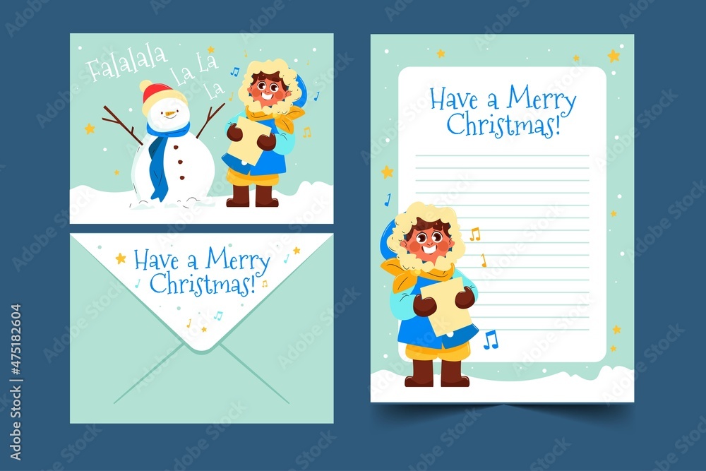 hand drawn christmas stationery template vector design illustration hand drawn christmas stationery template vector design illustration