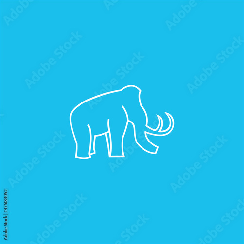 ancient elephant logo vector template line art
