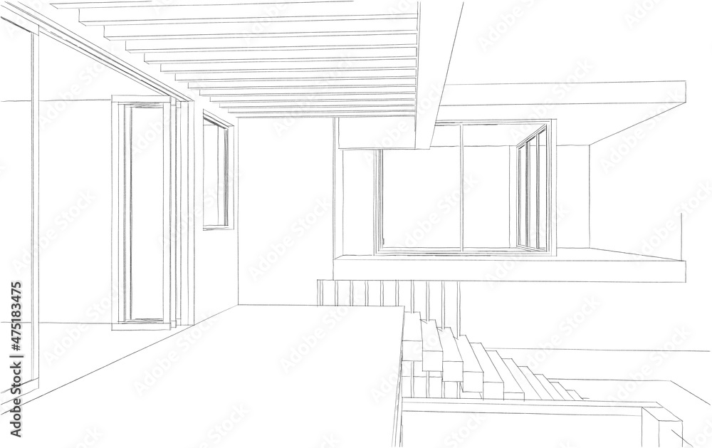 sketch of house
