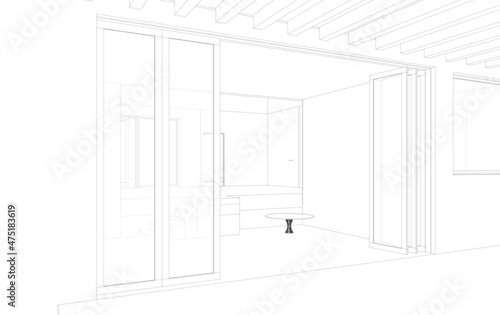 sketch of a room