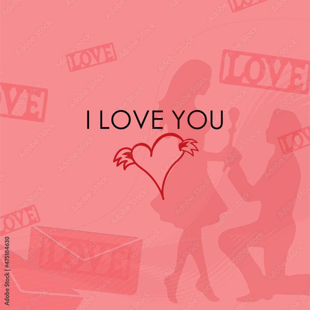 Valentine's day card in pink and red tones, Valentine's Day Valentine's day card in pink and red tones, Valentine's Day