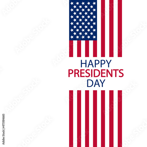 Happy presidents day in usa vertical flag banner, vector art illustration.