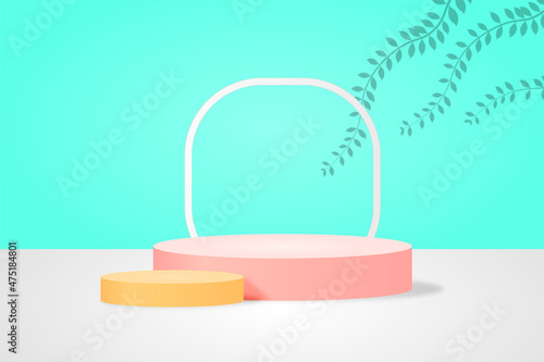 Shiny studio background with product display podium