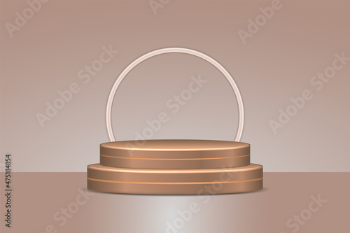 Gold and light pink color studio podium for sales