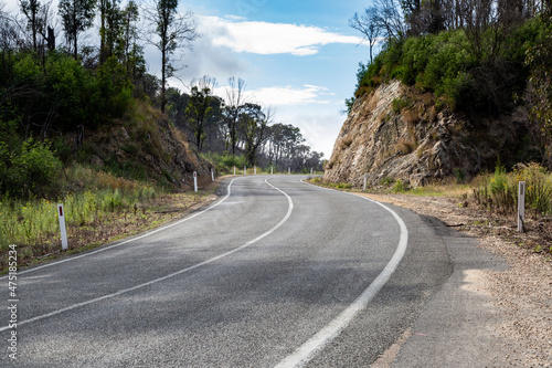 A winding road in the Victorian alpine region