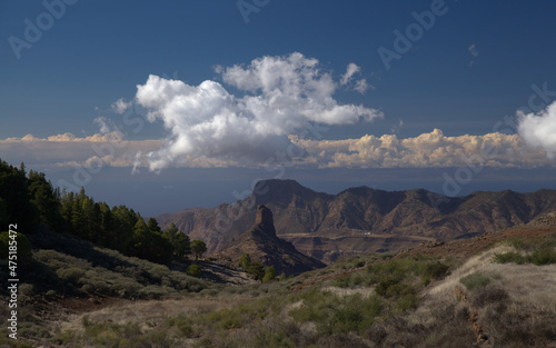Gran Canaria, landscape of the central part of the island, Las Cumbres, ie The Summits, Caldera de Tejeda in geographical center of the island