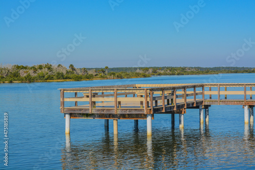A Fishing Pier on the Intracoastal Waterway at Bings landing, Flagler County, Florida