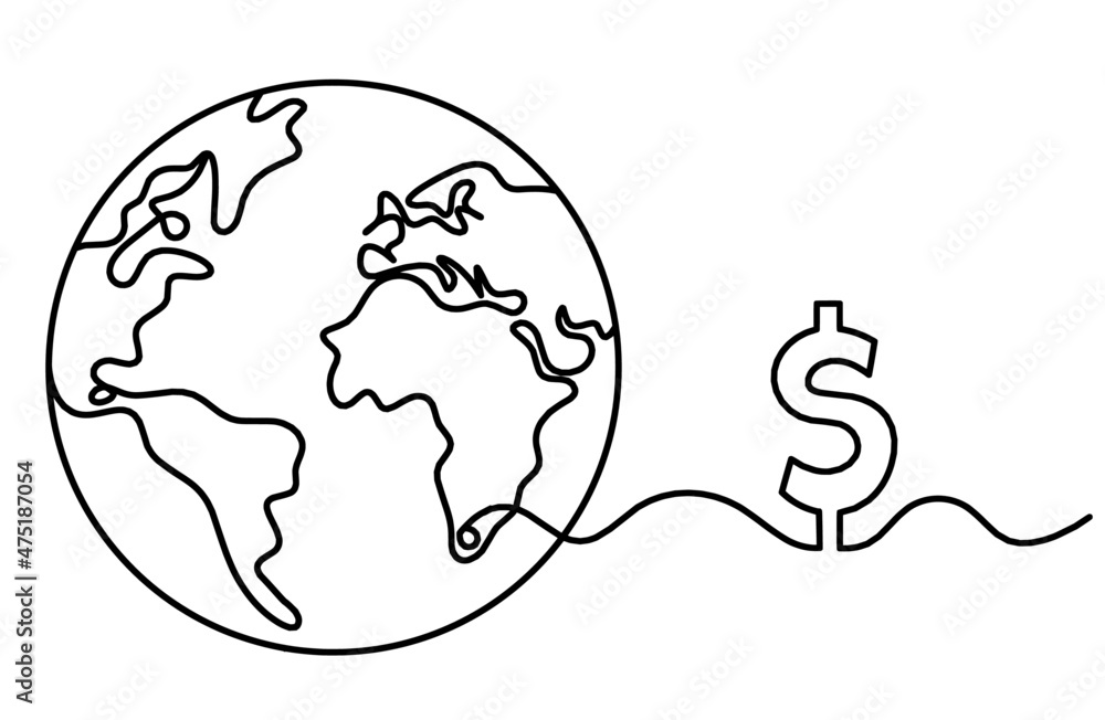 Globe as line drawing on white background. Vector Globe as line drawing on white background. Vector
