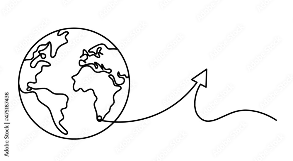 Globe as line drawing on white background. Vector Globe as line drawing on white background. Vector