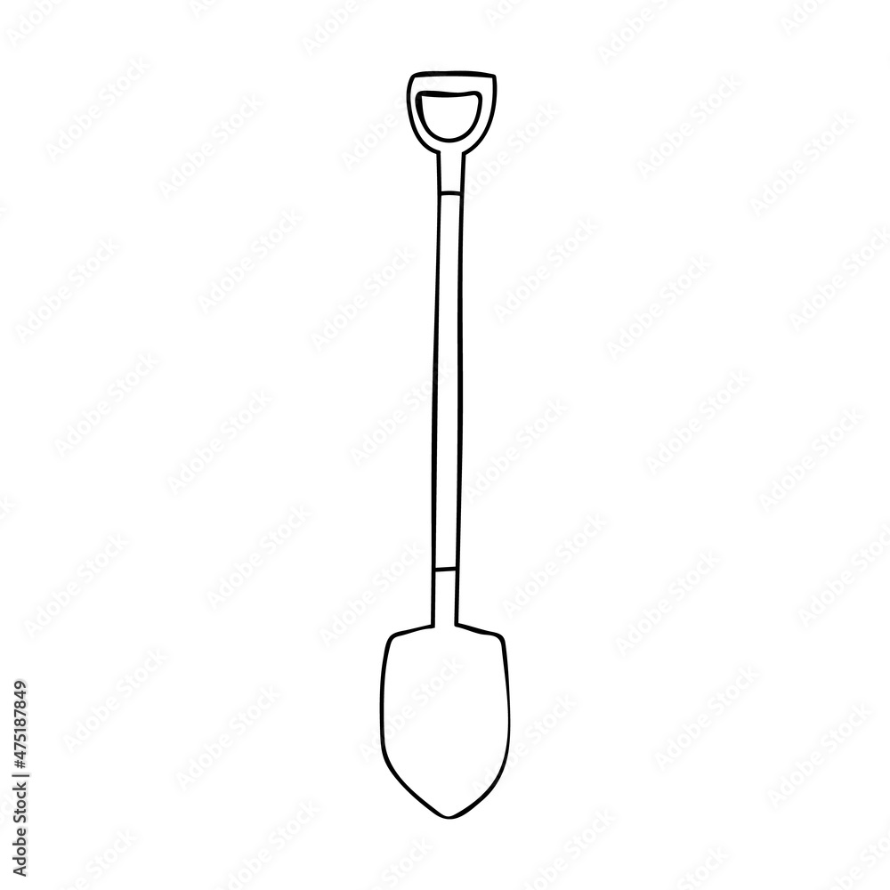 Doodle shovel icon in vector. Hand drawn shovel icon in vector Doodle shovel icon in vector. Hand drawn shovel icon in vector