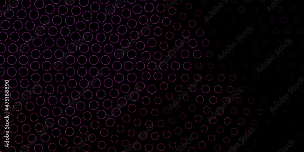 Dark Pink vector template with circles.