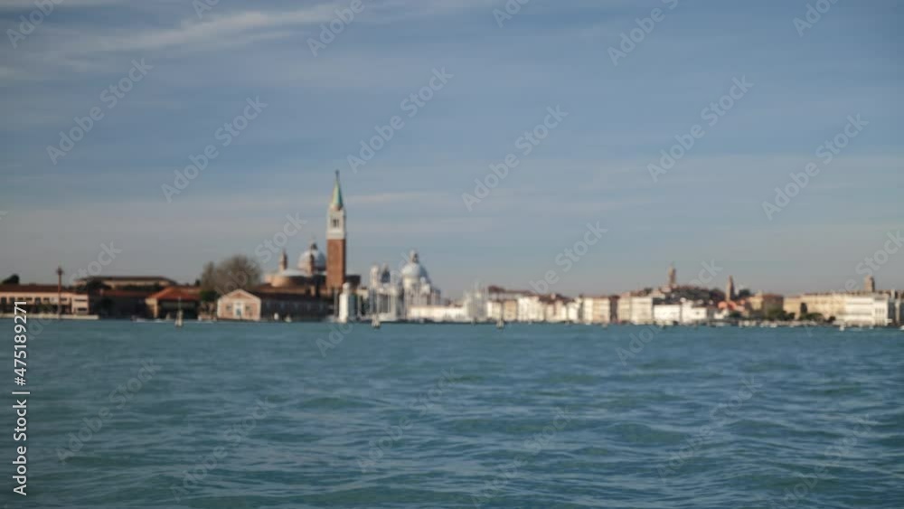 Venice, Italy - Public transport in the Venice lagoon, Boat tour through the canals and historic monuments of the lagoon city Venice, Italy - Public transport in the Venice lagoon, Boat tour through the canals and historic monuments of the lagoon city