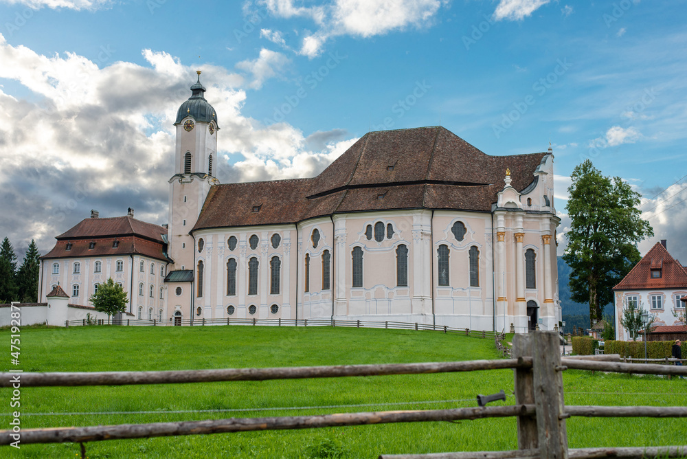 Old Rococo Pilgrimage Church Wieskirche in Bavaria