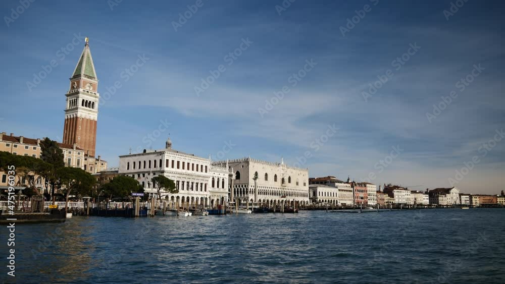 Venice, Italy - Public transport in the Venice lagoon, Boat tour through the canals and historic monuments of the lagoon city Venice, Italy - Public transport in the Venice lagoon, Boat tour through the canals and historic monuments of the lagoon city
