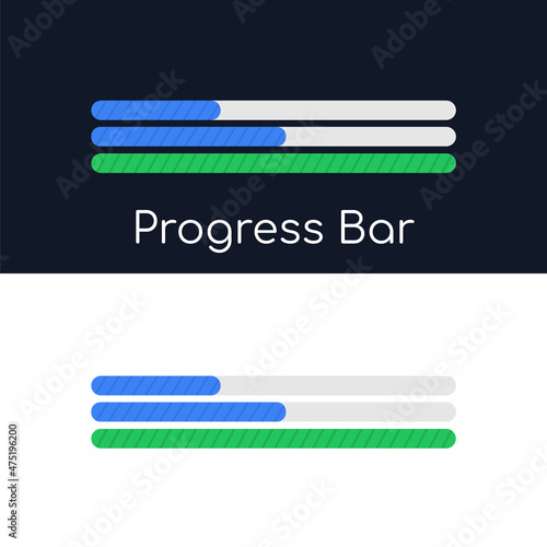 Download status of the application, files. Progress bar. User interface for the website and application. Vector illustration.