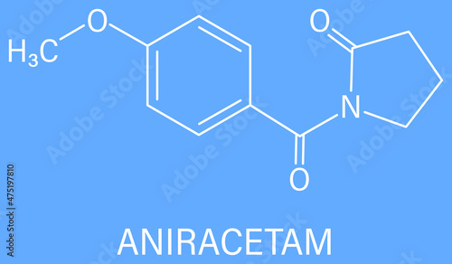 Aniracetam nootropic drug molecule. Skeletal formula.