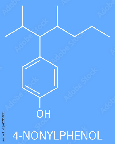 Nonylphenol endocrine disruptor molecule. Skeletal formula.