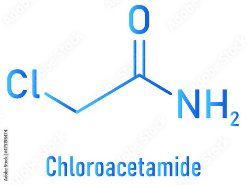 Chloroacetamide preservative molecule. Skeletal formula.