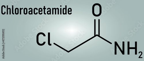 Chloroacetamide preservative molecule. Skeletal formula.