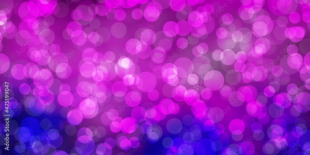 Light Pink, Blue vector pattern with circles. Light Pink, Blue vector pattern with circles.