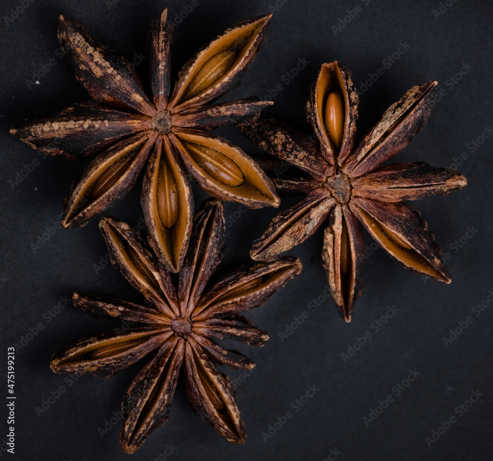 star anise isolated on dark background star anise isolated on dark background