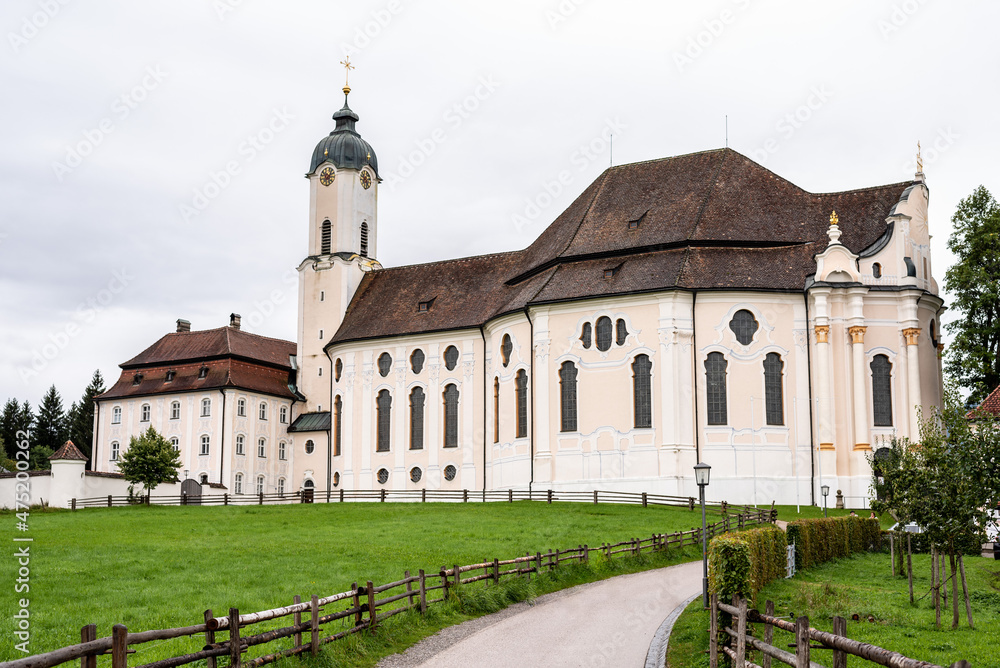 Old Rococo Pilgrimage Church Wieskirche in Bavaria