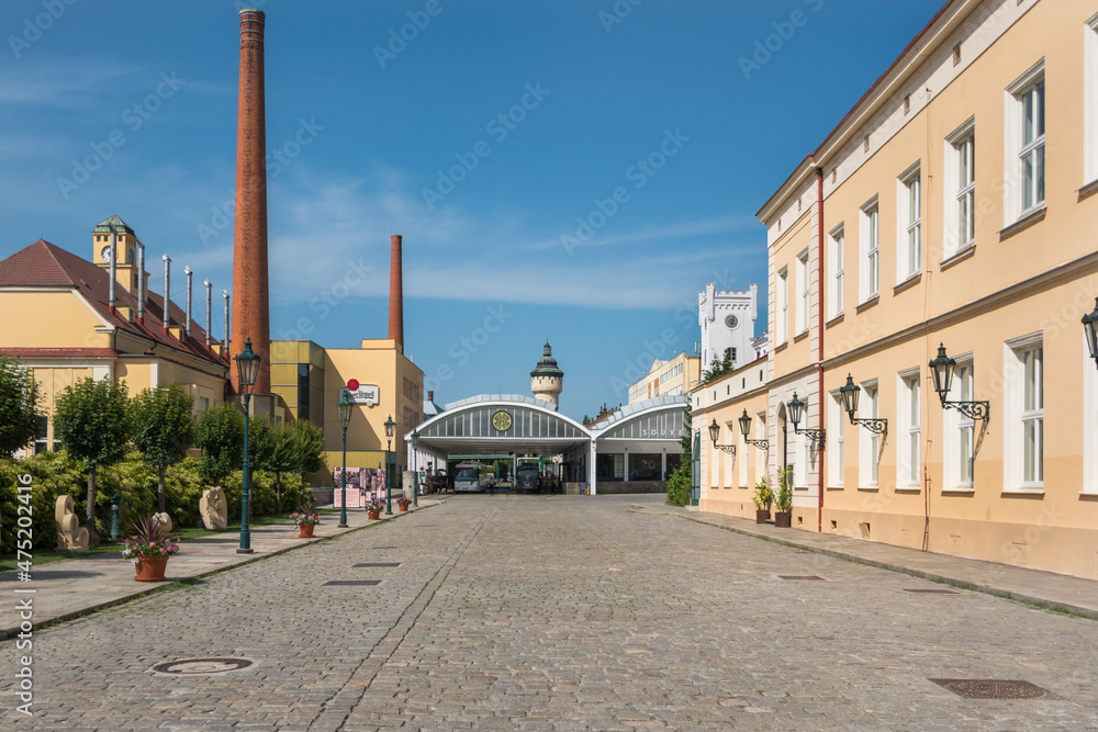 Plzen, Czech Republic, June 2019 - external view of Pilsner Urquell brewery