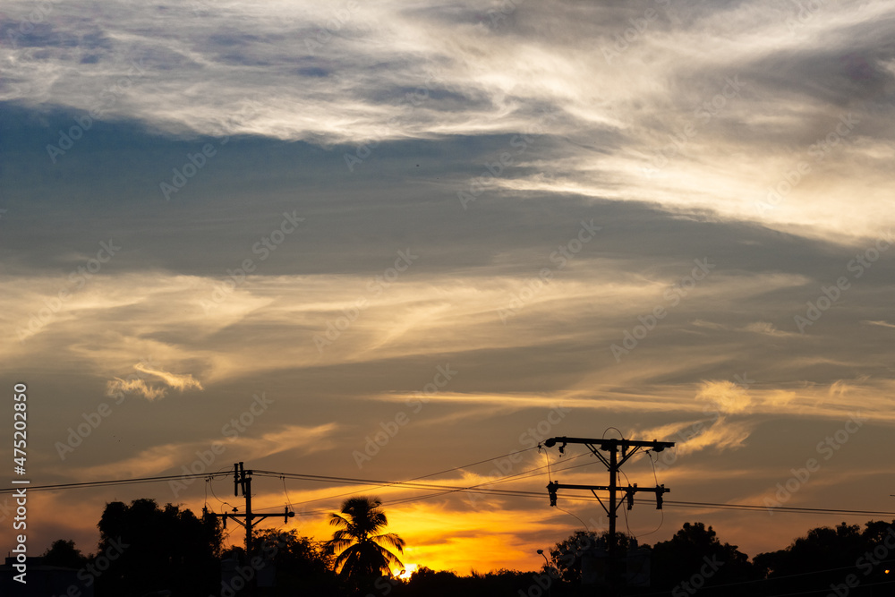Fototapeta premium sunset in the city