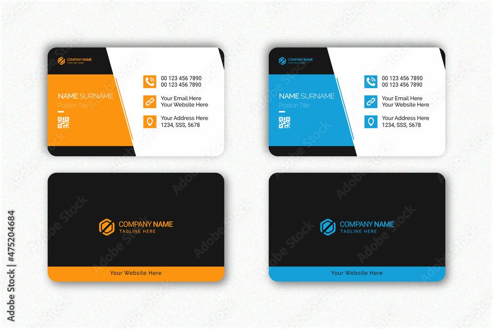Obraz premium Corporate modern minimal business card design template