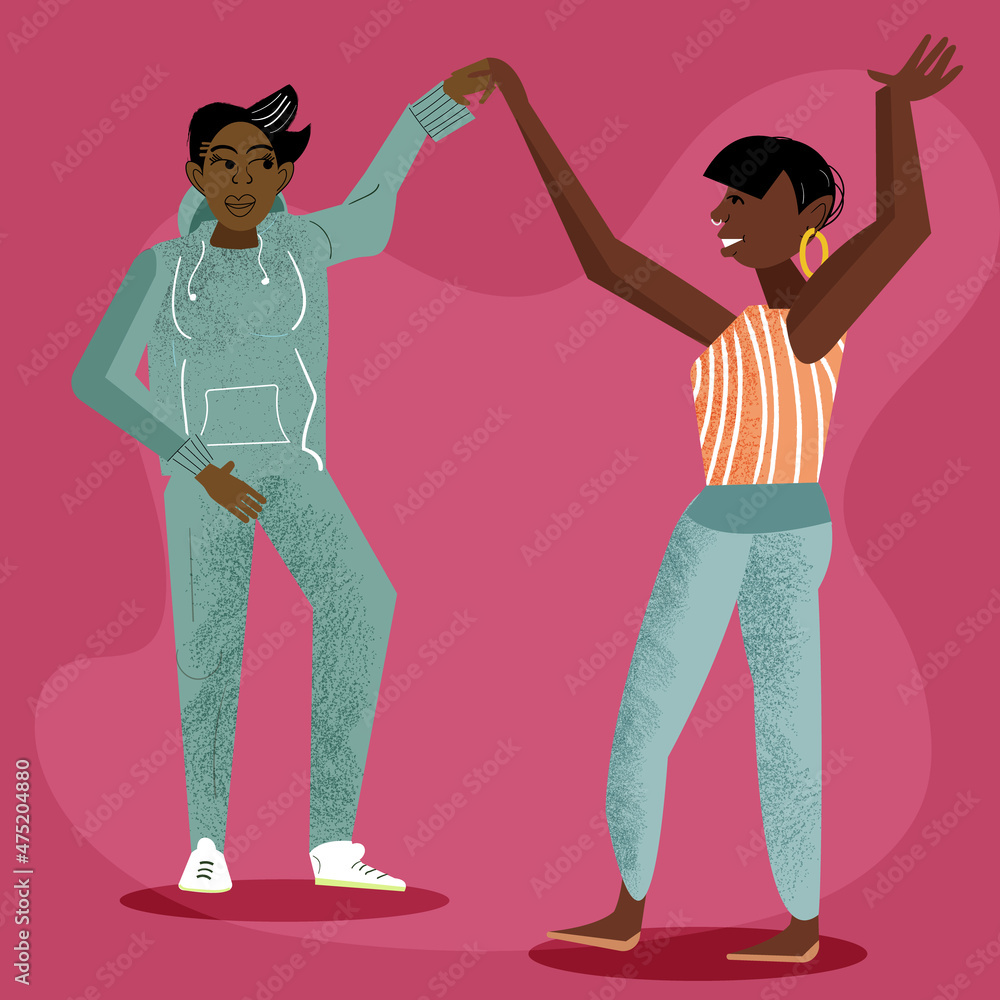 Lesbian couple dancing with each other Lesbian couple dancing with each other
