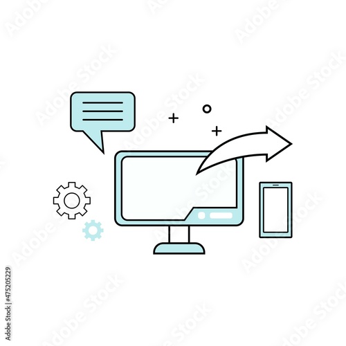 Simple Vector Icon Style Illustration of Technology API Application Programming Interface