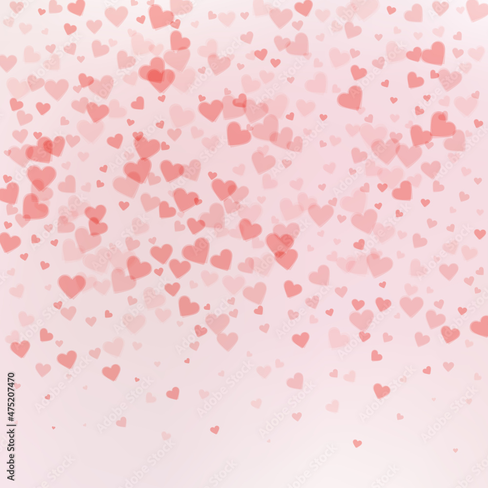 Red heart love confettis. Valentine's day gradient Red heart love confettis. Valentine's day gradient