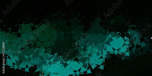 Dark Green vector backdrop with triangles, lines.
