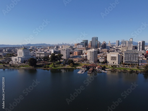 Oakland Skyline With Lake Merritt And Alameda Courthouse