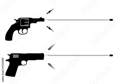 Can be used for guns, pistols, pistol firing scenes, speech bubbles, and underlines. silhouette