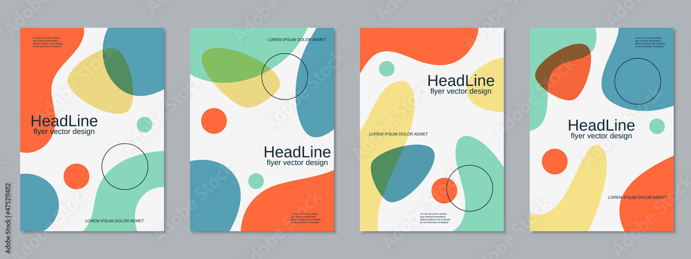 Modern geometric style trendy business flyer, booklet, brochure cover vector design templates collection. A4 format Modern geometric style trendy business flyer, booklet, brochure cover vector design templates collection. A4 format