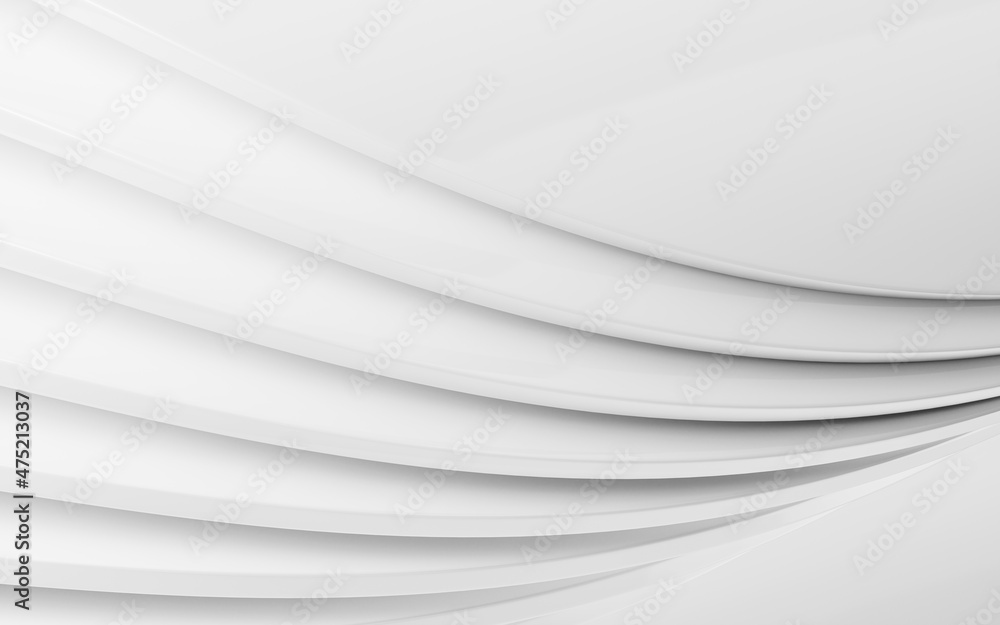 White curving geometry, 3d rendering.