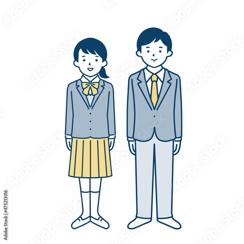 笑顔の中学生,高校生の男女