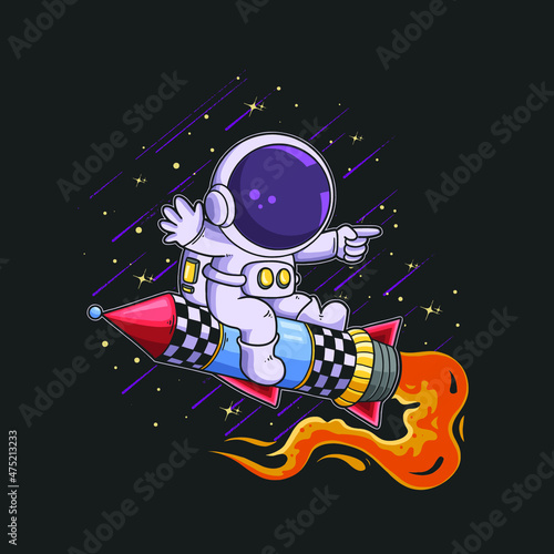 Astronaut And Rocket Jet