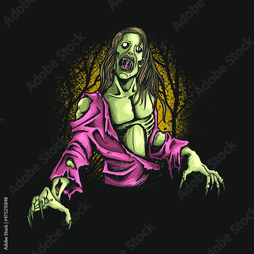 zombie hungry illustration vector graphic