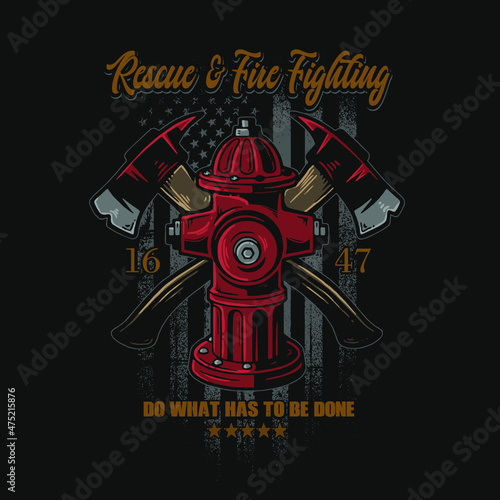 american fire fighting symbol illustration vector graphic