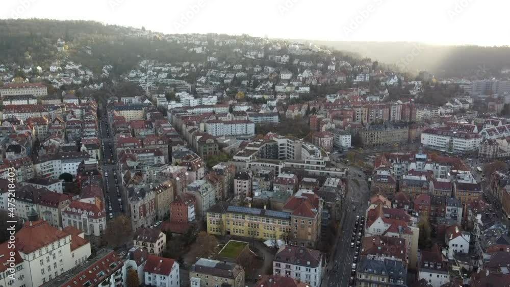 Aerial view. Cityscape of Stuttgart, one of the most important industrial cities in Germany. Aerial view. Cityscape of Stuttgart, one of the most important industrial cities in Germany.
