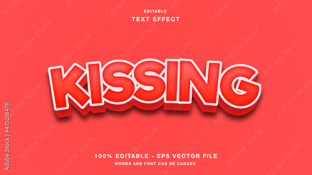 Kissing Text Effect Editable