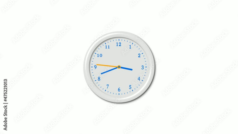 White color 3d clock isolated on white background, circle white 3d wall clock White color 3d clock isolated on white background, circle white 3d wall clock
