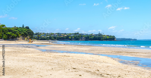 Landscape View of Mairangi Bay Beach Auckland, New Zealand; Place for Picnic and Relaxing