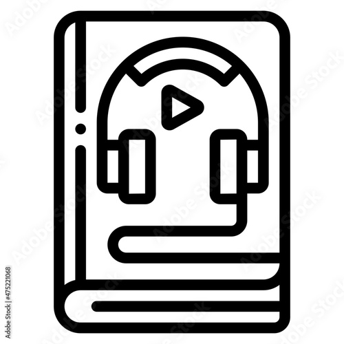 audiobook line icon